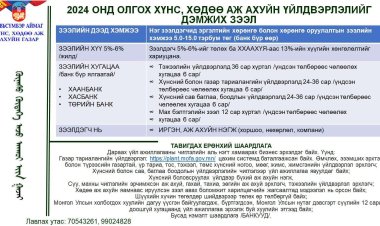2024 ОНД ОЛГОХ ХҮНС, ХӨДӨӨ АЖ АХУЙН ҮЙЛДВЭРЛЭЛИЙГ ДЭМЖИХ ЗЭЭЛ